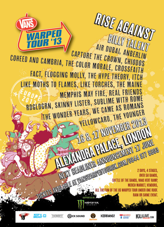 Vans Warped Tour UK 2013 Poster