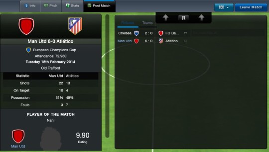 Football Manager Classic 2014 Post-Match